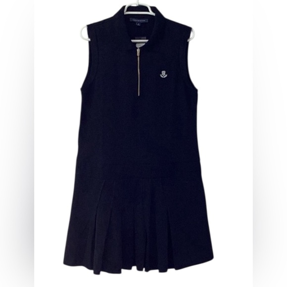 NWT Tommy Hilfiger Women’s Black Sleeveless Dress Pleated Bottom Size Medium - Picture 8 of 11
